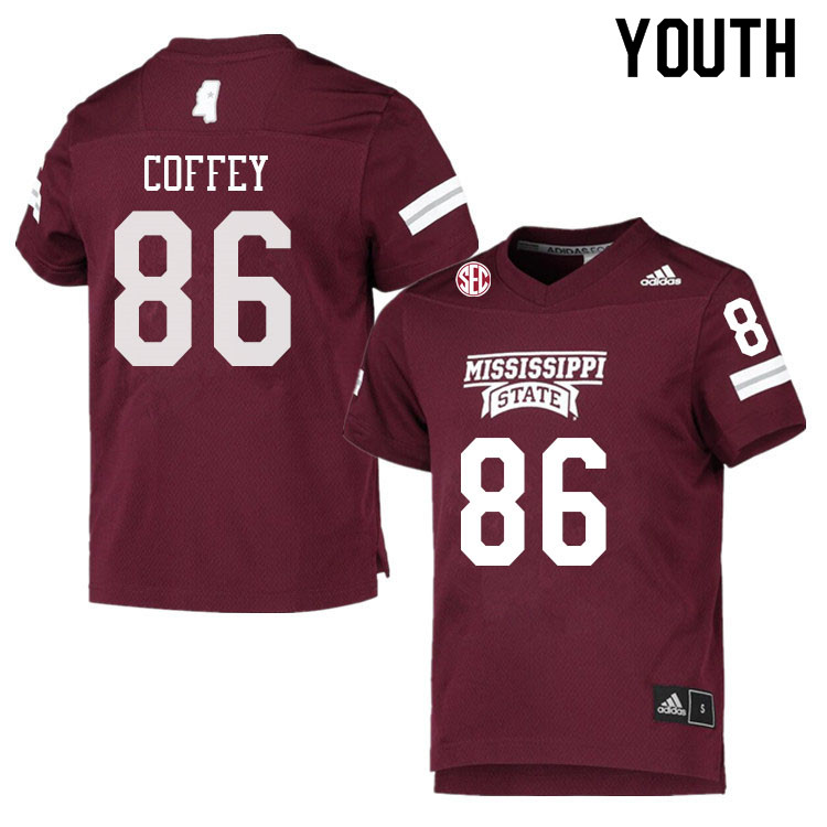 Youth #86 Braden Coffey Mississippi State Bulldogs College Football Jerseys Sale-Maroon